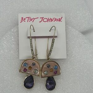 Betsey Johnson Enchanted Garden Mushroom Drop Earrings - New with Tags!
